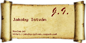 Jakoby István névjegykártya